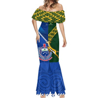 Samoa And South Africa Rugby Mermaid Dress 2023 World Cup Manu Samoa With Springboks LT14 - Polynesian Pride