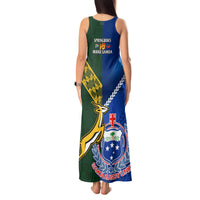 Samoa And South Africa Rugby Tank Maxi Dress 2023 World Cup Manu Samoa With Springboks LT14 - Polynesian Pride