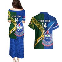 Custom Samoa And South Africa Rugby Couples Matching Puletasi Dress and Hawaiian Shirt 2023 World Cup Manu Samoa With Springboks LT14 - Polynesian Pride