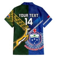 Custom Samoa And South Africa Rugby Hawaiian Shirt 2023 World Cup Manu Samoa With Springboks LT14 - Polynesian Pride