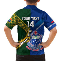 Custom Samoa And South Africa Rugby Hawaiian Shirt 2023 World Cup Manu Samoa With Springboks LT14 - Polynesian Pride