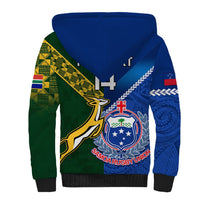 Custom Samoa And South Africa Rugby Sherpa Hoodie 2023 World Cup Manu Samoa With Springboks LT14 - Polynesian Pride