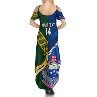 Custom Samoa And South Africa Rugby Summer Maxi Dress 2023 World Cup Manu Samoa With Springboks LT14 - Polynesian Pride