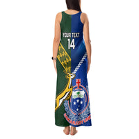 Custom Samoa And South Africa Rugby Tank Maxi Dress 2023 World Cup Manu Samoa With Springboks LT14 - Polynesian Pride