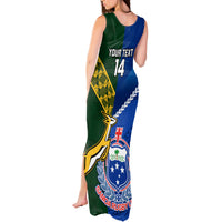 Custom Samoa And South Africa Rugby Tank Maxi Dress 2023 World Cup Manu Samoa With Springboks LT14 - Polynesian Pride