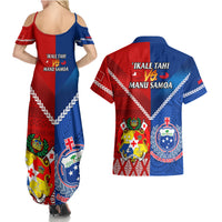 Samoa And Tonga Rugby Couples Matching Summer Maxi Dress and Hawaiian Shirt 2023 World Cup Manu Samoa With Ikale Tahi LT14 - Polynesian Pride