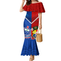 Samoa And Tonga Rugby Mermaid Dress 2023 World Cup Manu Samoa With Ikale Tahi LT14 Women Blue - Polynesian Pride