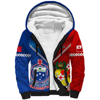 Samoa And Tonga Rugby Sherpa Hoodie 2023 World Cup Manu Samoa With Ikale Tahi LT14 Unisex Blue - Polynesian Pride