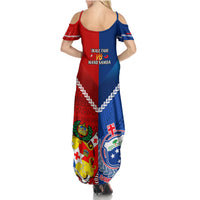 Samoa And Tonga Rugby Summer Maxi Dress 2023 World Cup Manu Samoa With Ikale Tahi LT14 - Polynesian Pride