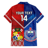 Custom Samoa And Tonga Rugby Hawaiian Shirt 2023 World Cup Manu Samoa With Ikale Tahi LT14 - Polynesian Pride