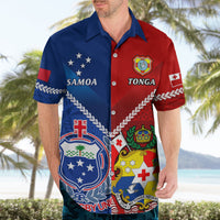 Custom Samoa And Tonga Rugby Hawaiian Shirt 2023 World Cup Manu Samoa With Ikale Tahi LT14 - Polynesian Pride