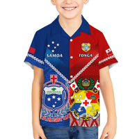 Custom Samoa And Tonga Rugby Hawaiian Shirt 2023 World Cup Manu Samoa With Ikale Tahi LT14 - Polynesian Pride