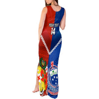 Custom Samoa And Tonga Rugby Tank Maxi Dress 2023 World Cup Manu Samoa With Ikale Tahi LT14 - Polynesian Pride