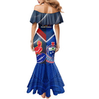 Samoa And France Rugby Mermaid Dress 2023 World Cup Manu Samoa With Les Bleus LT14 - Polynesian Pride
