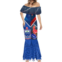 Samoa And France Rugby Mermaid Dress 2023 World Cup Manu Samoa With Les Bleus LT14 - Polynesian Pride