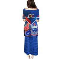Samoa And France Rugby Puletasi 2023 World Cup Manu Samoa With Les Bleus LT14 - Polynesian Pride