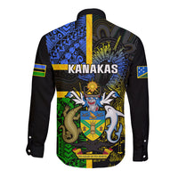 South Sea Islanders Long Sleeve Button Shirt Kanakas With Solomon Islands Coat Of Arms LT14 - Polynesian Pride