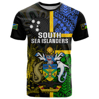 South Sea Islanders T Shirt Kanakas With Solomon Islands Coat Of Arms LT14 Black - Polynesian Pride