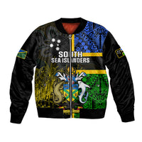 personalised-south-sea-islanders-bomber-jacket-kanakas-with-solomon-islands-coat-of-arms