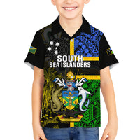 personalised-south-sea-islanders-family-matching-long-sleeve-bodycon-dress-and-hawaiian-shirt-kanakas-with-solomon-islands-coat-of-arms