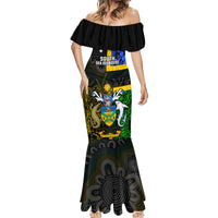 Personalised South Sea Islanders Mermaid Dress Kanakas With Solomon Islands Coat Of Arms LT14 - Polynesian Pride