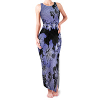 Purple Hawaii Family Matching Tank Maxi Dress and Hawaiian Shirt Tapa Cloth Mix Tropical Flowers Pastel Vibes LT14 Mom's Dress Purple - Polynesian Pride