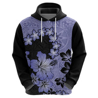 Purple Hawaii Hoodie Tapa Cloth Mix Tropical Flowers Pastel Vibes LT14 - Polynesian Pride