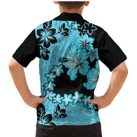 Blue Hawaii Family Matching Mermaid Dress and Hawaiian Shirt Tapa Cloth Mix Tropical Flowers Pastel Vibes LT14 - Polynesian Pride