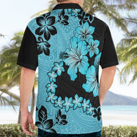 Blue Hawaii Hawaiian Shirt Tapa Cloth Mix Tropical Flowers Pastel Vibes LT14 - Polynesian Pride