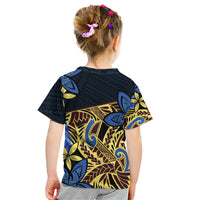 Polynesia Fabric Kid T Shirt Polynesian Tribal With Frangipani Flowers LT14 - Polynesian Pride