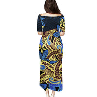 Polynesia Fabric Puletasi Polynesian Tribal With Frangipani Flowers LT14 - Polynesian Pride