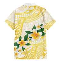 Gold And White Polynesia Plumeria Family Matching Mermaid Dress and Hawaiian Shirt Curves Tropical Vibes