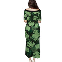 Green Hawaii Kukui Nut Lei Family Matching Puletasi and Hawaiian Shirt Hawaiian Pattern Monstera Tropical Vibes - Polynesian Pride