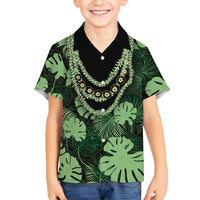 Green Hawaii Kukui Nut Lei Hawaiian Shirt Hawaiian Pattern Monstera Tropical Vibes LT14 - Polynesian Pride