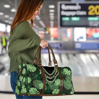 Green Hawaii Kukui Nut Lei Travel Bag Hawaiian Pattern Monstera Tropical Vibes LT14 - Polynesian Pride