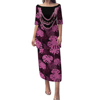 Pink Hawaii Kukui Nut Lei Family Matching Puletasi and Hawaiian Shirt Hawaiian Pattern Monstera Tropical Vibes - Polynesian Pride