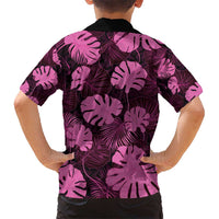 Pink Hawaii Kukui Nut Lei Kid Hawaiian Shirt Hawaiian Pattern Monstera Tropical Vibes - Polynesian Pride