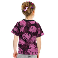 Pink Hawaii Kukui Nut Lei Kid T Shirt Hawaiian Pattern Monstera Tropical Vibes LT14 - Polynesian Pride
