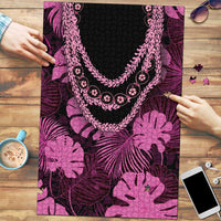 Pink Hawaii Kukui Nut Lei Puzzle Hawaiian Pattern Monstera Tropical Vibes - Polynesian Pride