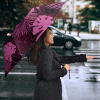 Pink Hawaii Kukui Nut Lei Umbrella Hawaiian Pattern Monstera Tropical Vibes - Polynesian Pride
