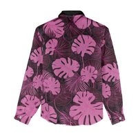 Pink Hawaii Kukui Nut Lei Women Casual Shirt Hawaiian Pattern Monstera Tropical Vibes - Polynesian Pride