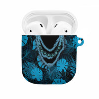 Blue Hawaii Kukui Nut Lei AirPods Case Hawaiian Pattern Monstera Tropical Vibes - Polynesian Pride
