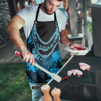 Blue Hawaii Kukui Nut Lei Apron Hawaiian Pattern Monstera Tropical Vibes - Polynesian Pride