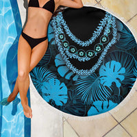Blue Hawaii Kukui Nut Lei Beach Blanket Hawaiian Pattern Monstera Tropical Vibes - Polynesian Pride