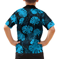 Blue Hawaii Kukui Nut Lei Kid Hawaiian Shirt Hawaiian Pattern Monstera Tropical Vibes LT14 - Polynesian Pride