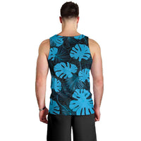 Blue Hawaii Kukui Nut Lei Men Tank Top Hawaiian Pattern Monstera Tropical Vibes - Polynesian Pride