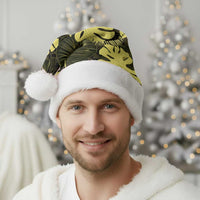 Yellow Hawaii Kukui Nut Lei Christmas Santa Hat Hawaiian Pattern Monstera Tropical Vibes - Polynesian Pride
