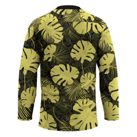 Yellow Hawaii Kukui Nut Lei Hockey Jersey Hawaiian Pattern Monstera Tropical Vibes LT14 - Polynesian Pride