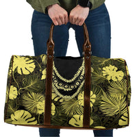 Yellow Hawaii Kukui Nut Lei Travel Bag Hawaiian Pattern Monstera Tropical Vibes - Polynesian Pride