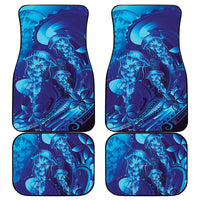 Purple Paradise Polynesia Jellyfish Car Mats Plumeria Polynesian Tattoo Glowing Vibes